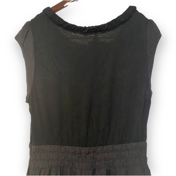 2for$35 Vintage Baia Black Midi Elastic Waist Buttoned Dress Size 8 - Picture 12 of 15